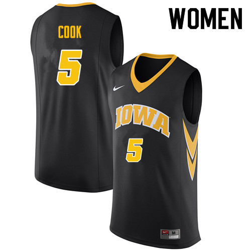 Women #5 Tyler Cook Iowa Hawkeyes College Basketball Jerseys Sale-Black - Click Image to Close